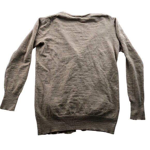 J.Crew Womens Cardigan Sweater Medium Buttn Front Pockets V-Neck Tan Cozy Casual - Picture 2 of 12